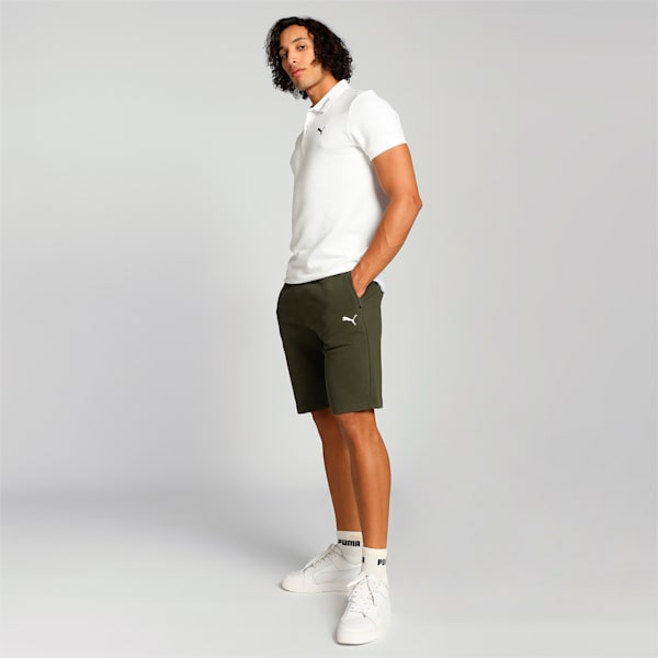 Ottoman Men's Regular Fit Shorts, Dark Olive-White Cat, extralarge-IND