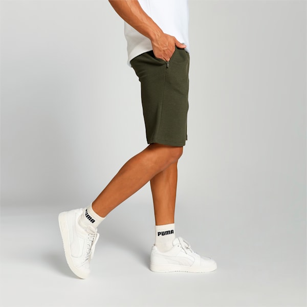 Ottoman Men's Regular Fit Shorts, Dark Olive-White Cat, extralarge-IND