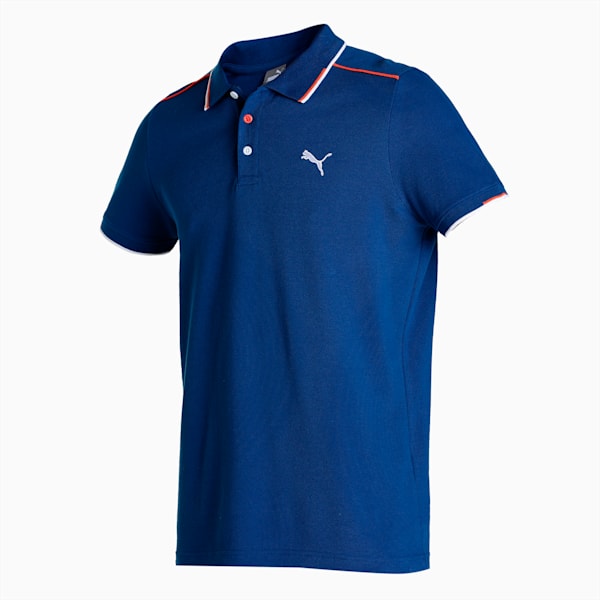 Contrast Tipping Men's Slim Fit Polo, Blazing Blue, extralarge-IND