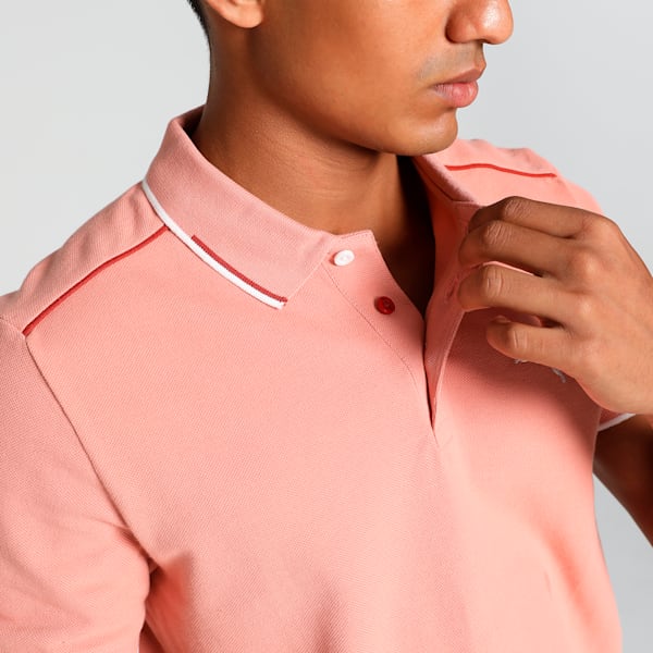 Contrast Tipping Men's Slim Fit Polo, Future Pink-Rosette, extralarge-IND