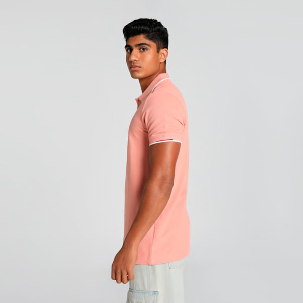 Contrast Tipping Men's Slim Fit Polo, Future Pink-Rosette, extralarge-IND