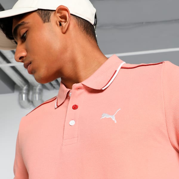 Contrast Tipping Men's Slim Fit Polo, Future Pink-Rosette, extralarge-IND