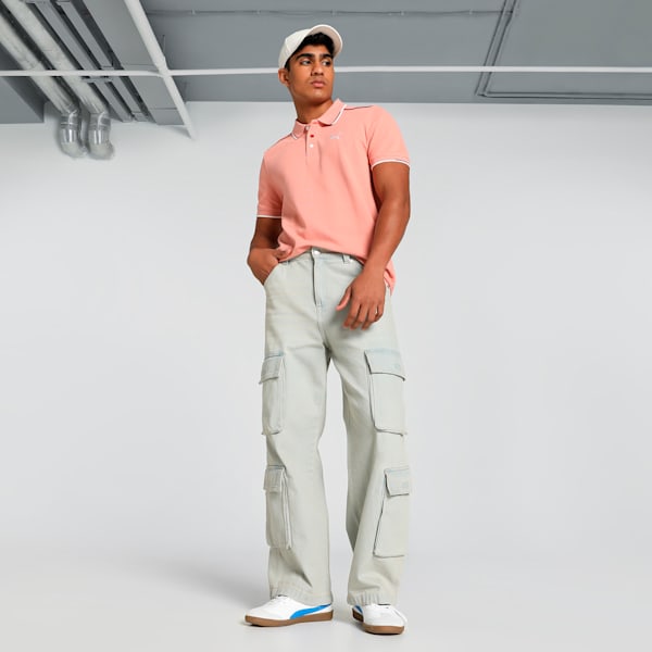 Contrast Tipping Men's Slim Fit Polo, Future Pink-Rosette, extralarge-IND