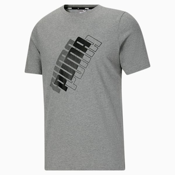 Power Logo Men's Tee, Medium Gray Heather, extralarge