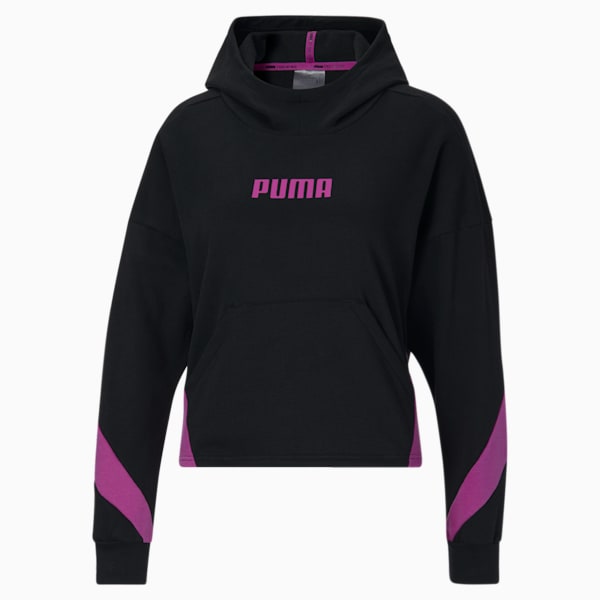 Logo French Terry Pullover Women's Training Hoodie, Deep Orchid, extralarge