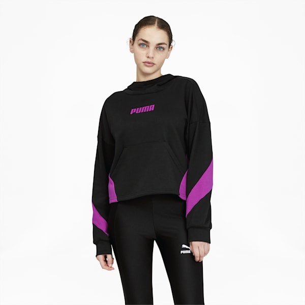 Chandail à capuchon d’entraînement Logo French Terry Pullover Femme, Deep Orchid, extralarge