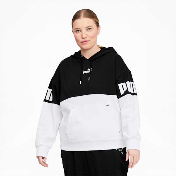 Power Color-Blocked Women's Hoodie, Puma Black, extralarge