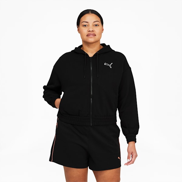Puma black zip hoodie discount