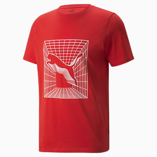Cat Graphic Men's Tee, High Risk Red, extralarge