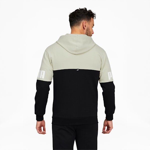 Power Full-Zip Men's Hoodie, Spring Moss-Puma Black, extralarge