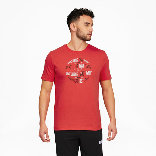 Advanced Circle Graphic Crew Neck Men's Tee, High Risk Red, extralarge