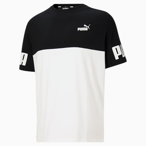 Puma black and white t shirt hot sale