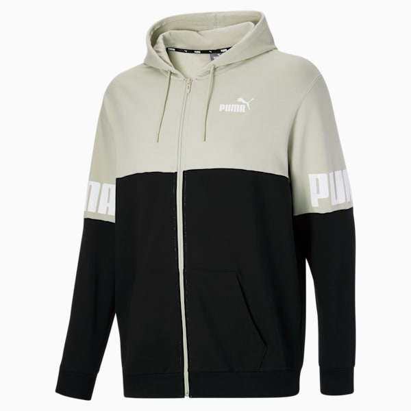 Power Colorblock Men's Hoodie BT, Spring Moss-Puma Black, extralarge