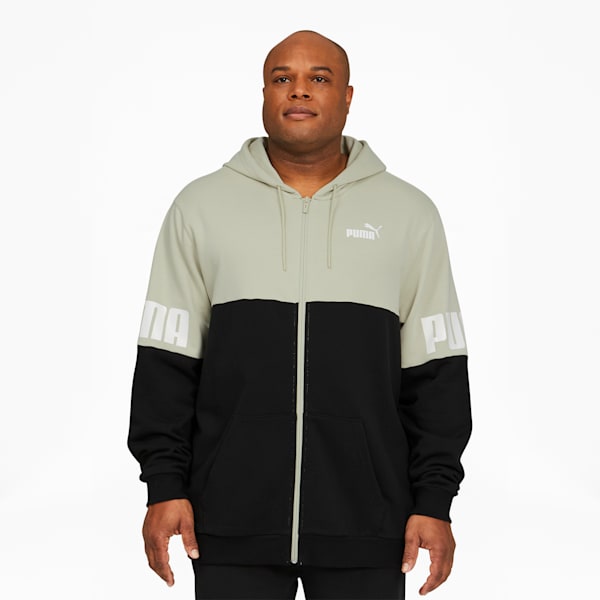 Power Colorblock Men's Hoodie BT, Spring Moss-Puma Black, extralarge