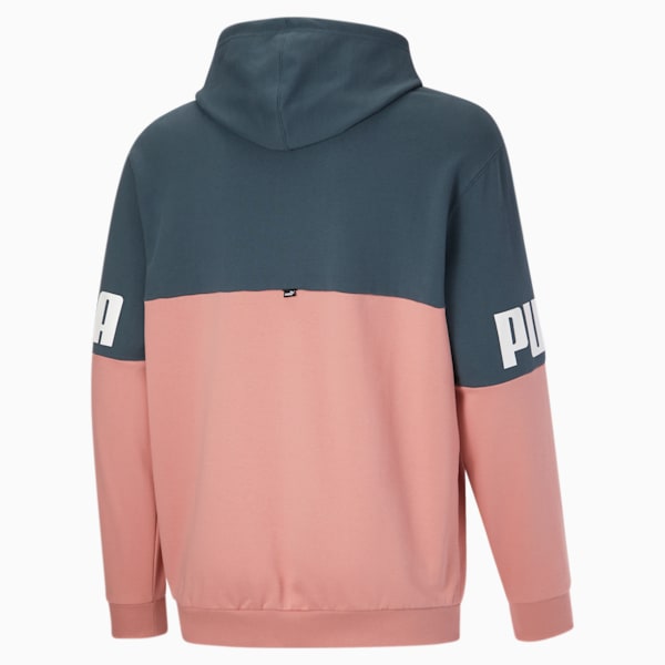 Power Colorblock Men's Hoodie BT, Dark Slate-Rosette, extralarge