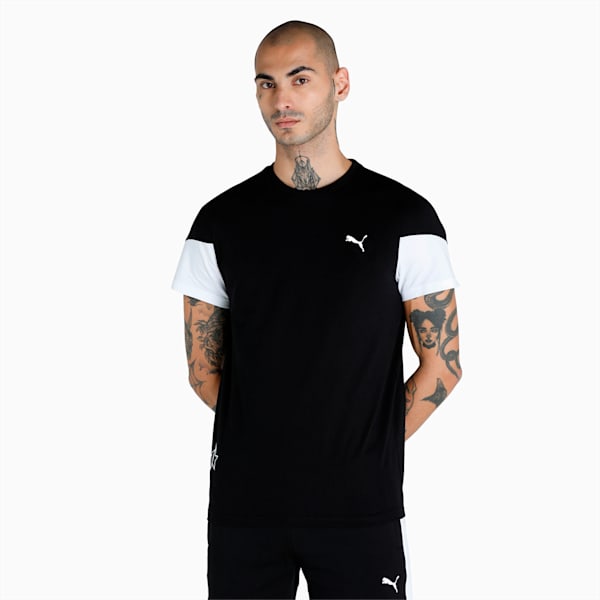Men's Colorblock T-Shirt, Puma Black, extralarge-IND
