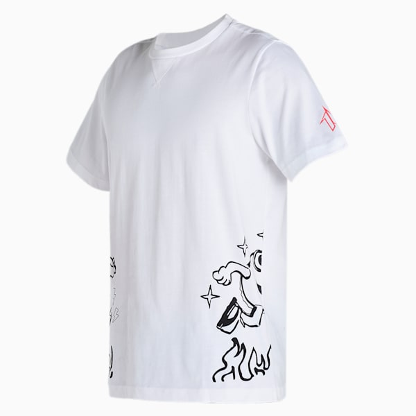 PUMA x 1DER Men's Regular Fit Graphic T-Shirt, Puma White, extralarge-IND