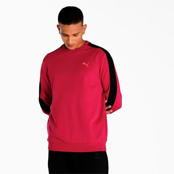Men's Regular Fit Crew-Neck Sweatshirt, Persian Red, extralarge-IND