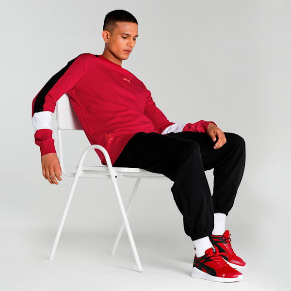 Men's Regular Fit Crew-Neck Sweatshirt, Persian Red, extralarge-IND
