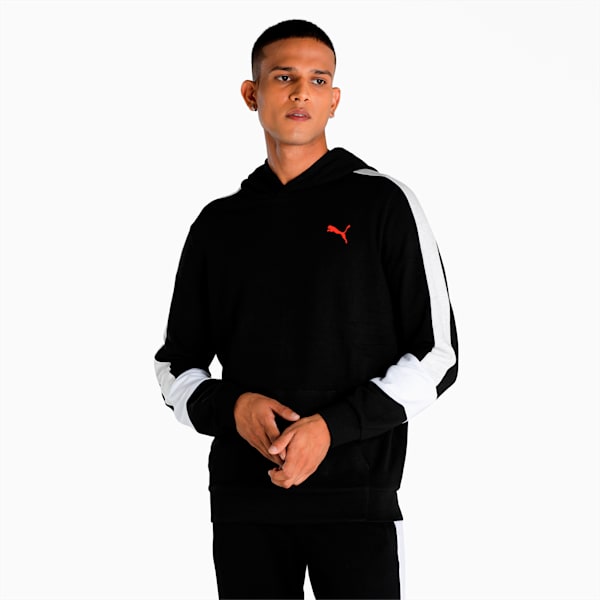 Men's Regular Fit Colorblock Hoodie, Puma Black, extralarge-IND