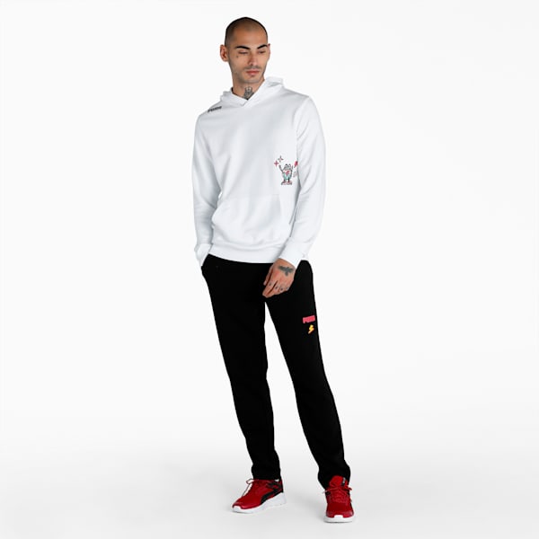 Men's Regular Fit Graphic Hoodie, Puma White, extralarge-IND
