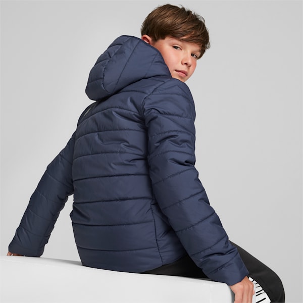 キッズ ESS フーデッド 中綿 ジャケット 116-152cm, Peacoat, extralarge-JPN