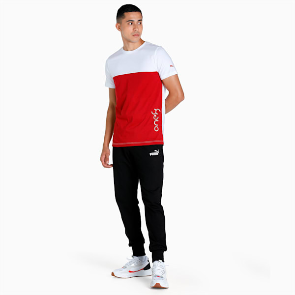 PUMA x one8 Colorblock Men's Slim Fit T-Shirt, Puma White, extralarge-IND