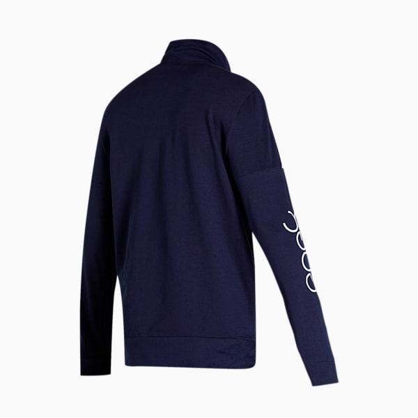PUMA x one8 Slim Fit Men's Piping Jacket, Peacoat, extralarge-IND