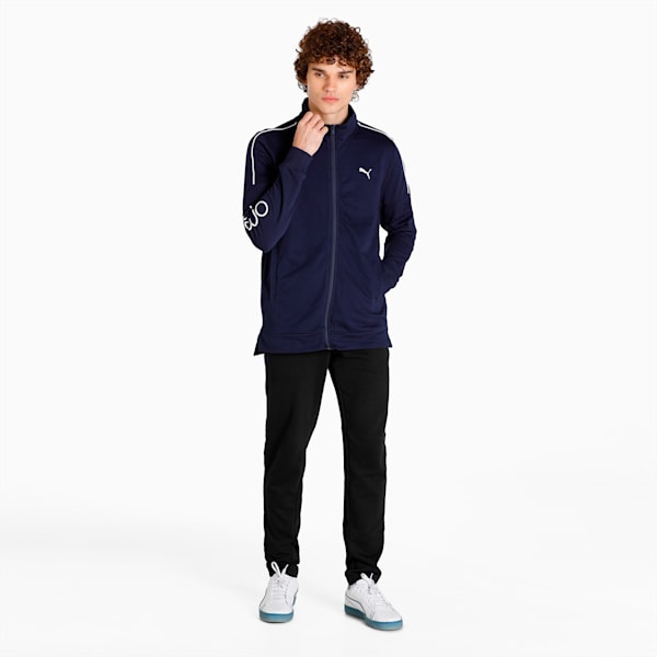 PUMA x one8 Slim Fit Men's Piping Jacket, Peacoat, extralarge-IND
