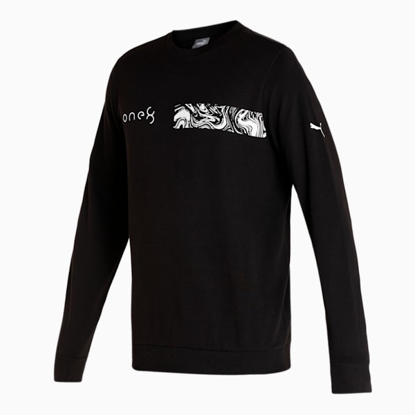PUMA x one8 Graphic Crew Men's Sweat Shirt, Puma Black, extralarge-IND