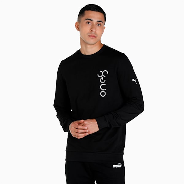 PUMA x one8 Logo Crew Men's Sweat Shirt, Puma Black, extralarge-IND