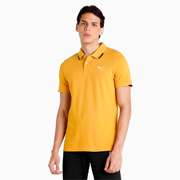 PUMA x one8 Printed Men's Slim Fit Polo, Mineral Yellow, extralarge-IND