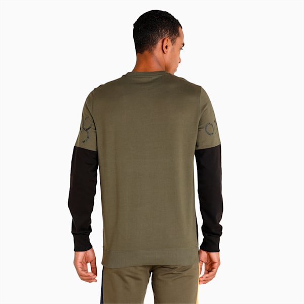 PUMA x one8 Colorblock Crew Sweat Shirt, Grape Leaf-Puma Black, extralarge-IND