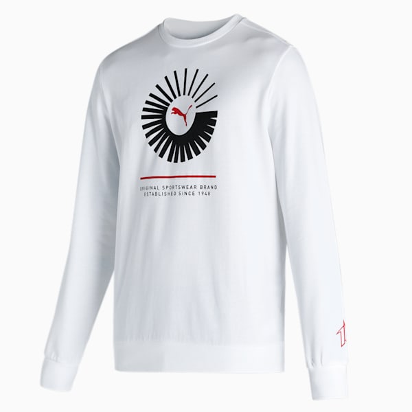 Graphic Crew-Neck Men's Regular Fit Sweatshirt, Puma White, extralarge-IND