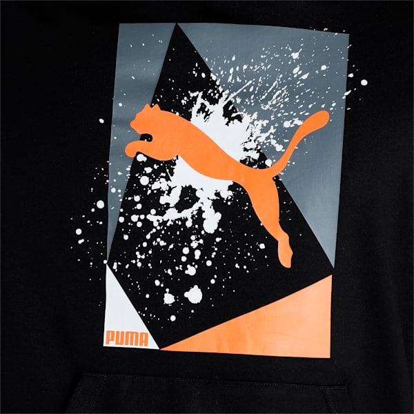 Graphic Men's Regular Fit Hoodie, Puma Black, extralarge-IND