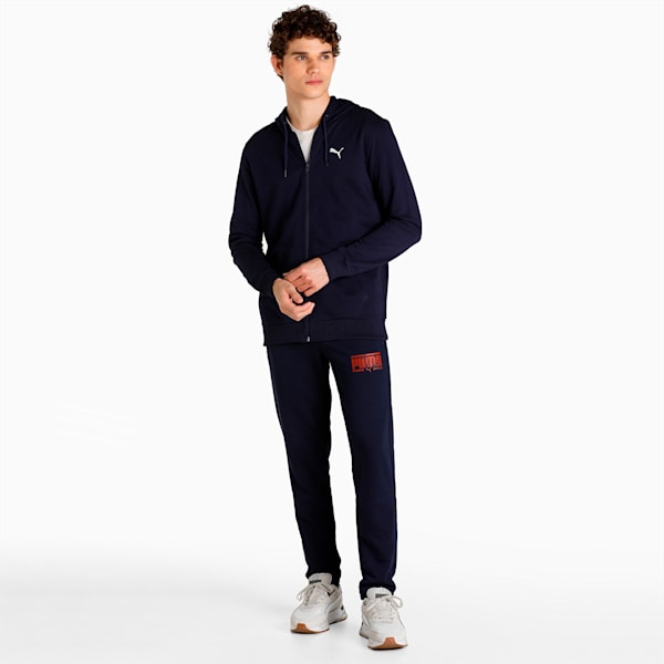 Back Graphic Slim Fit Full-Zip Men's Sweat Jacket, Peacoat, extralarge-IND