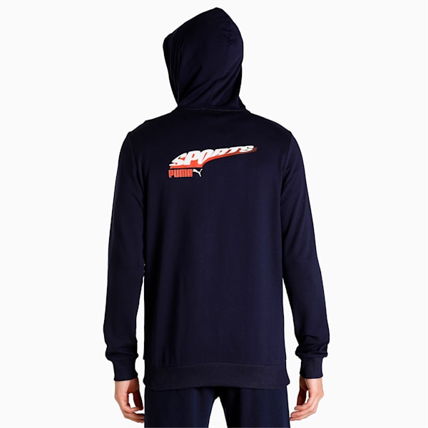 Back Graphic Slim Fit Full-Zip Men's Sweat Jacket, Peacoat, extralarge-IND