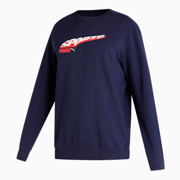 Graphic Crew Men's Regular Fit Sweat Shirt, Peacoat, extralarge-IND