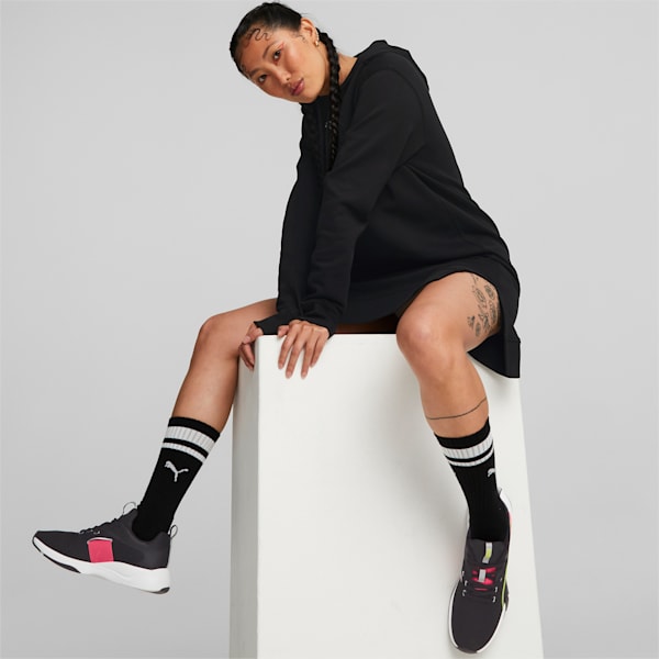 HER Women's Hooded Relaxed Fit Dress, Puma Black, extralarge-IND
