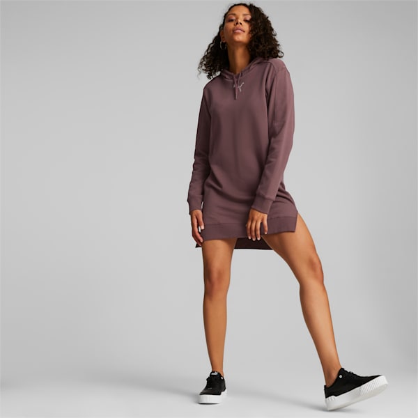 HER Women's Hooded Relaxed Fit Dress, Dusty Plum, extralarge-IND
