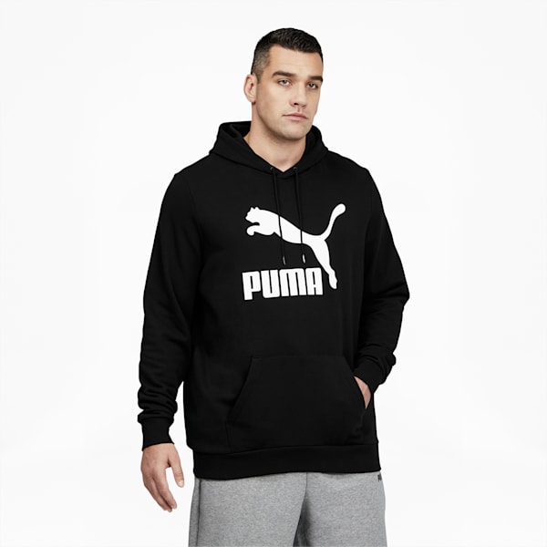 Classics Logo Men's Hoodie Big And Tall, Puma Black, extralarge