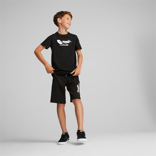 Alpha Kids' Graphic Tee, Puma Black, extralarge