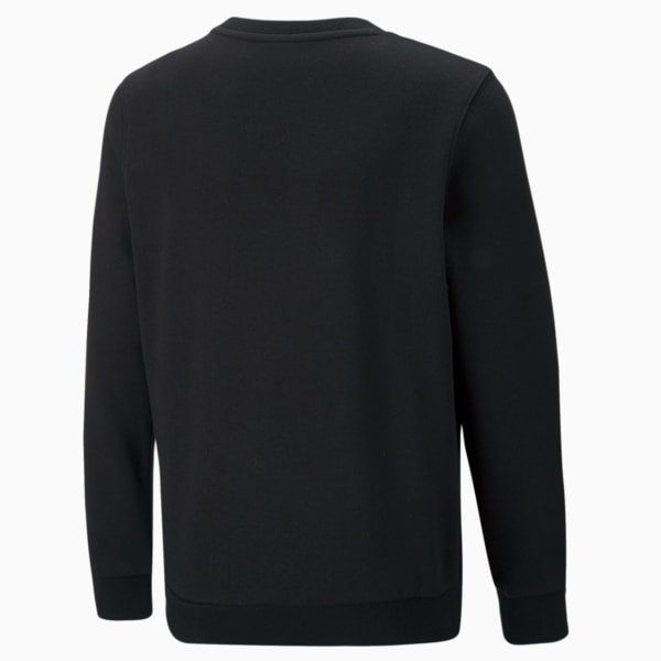 PUMA Power Logo Crew Neck Sweatshirt Youth Regular Fit, Puma Black, extralarge-IND