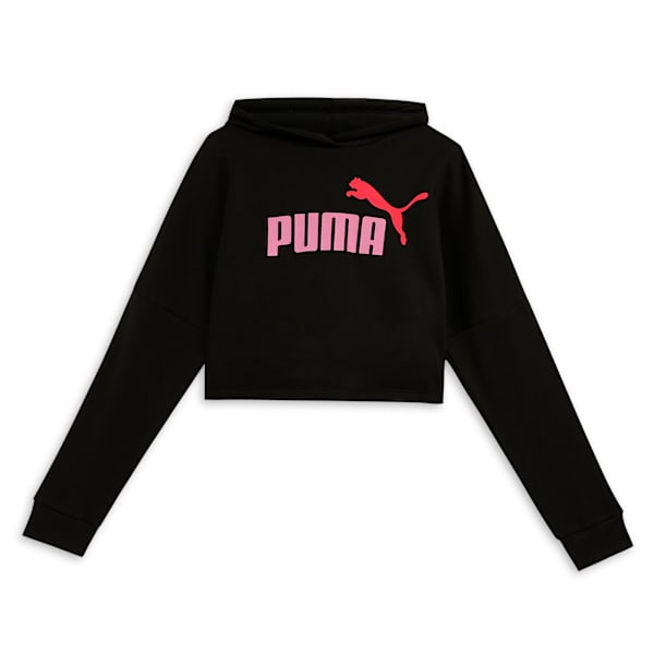 Essentials Logo Youth Cropped Hoodie, PUMA Black, extralarge-IND