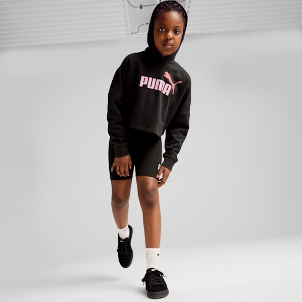 Essentials Logo Youth Cropped Hoodie, PUMA Black, extralarge-IND