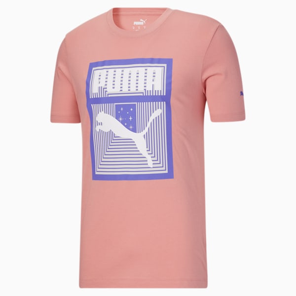 T-shirt graphique boite logo illusion, homme, Rosette