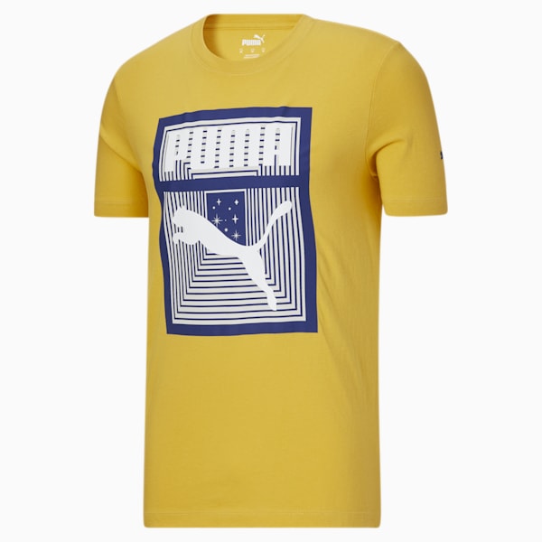 T-shirt graphique boite logo illusion, homme, Bambou