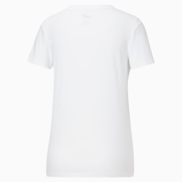 Double Logo Women's V-Neck Tee, Puma White, extralarge