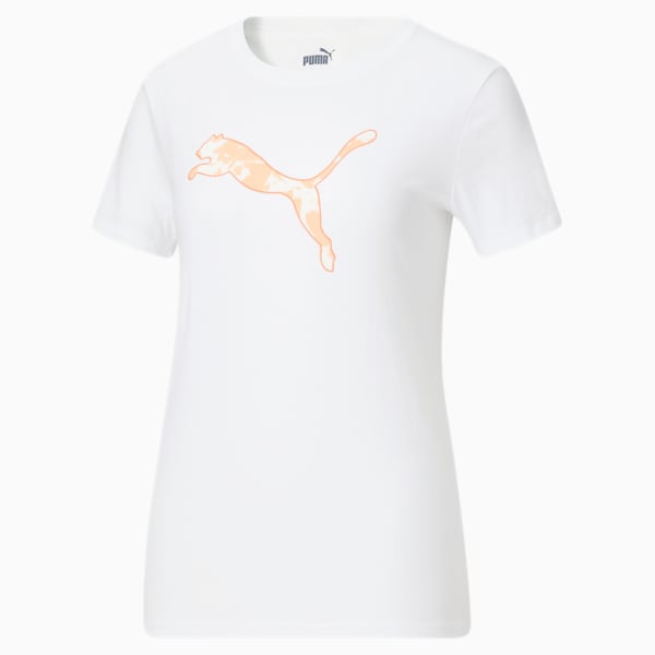 Tye-Dye Fill Logo Women's Graphic Tee, Puma White, extralarge