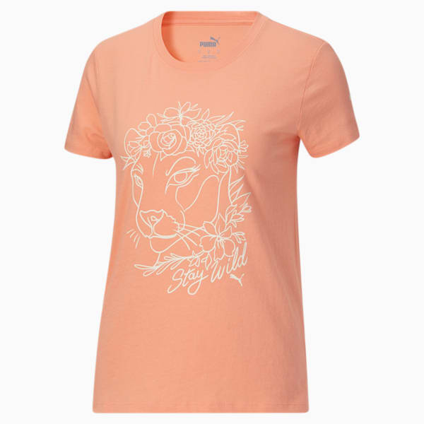 Stay Wild Women's Graphic Tee, Peach Pink, extralarge